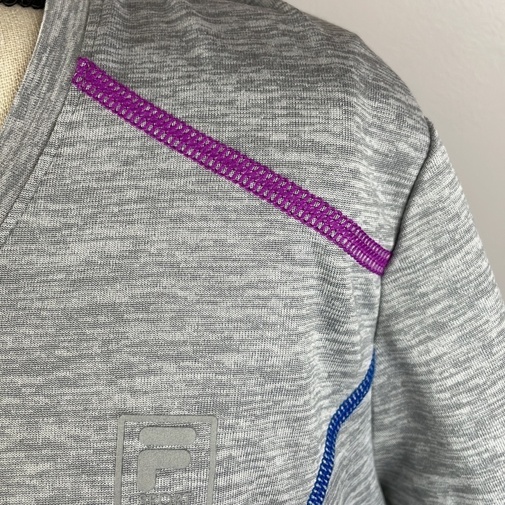 FILA Sport Shirt SZ L Short Sleeve Stretchy Comfortable Active Wear Colorful - Picture 5 of 11